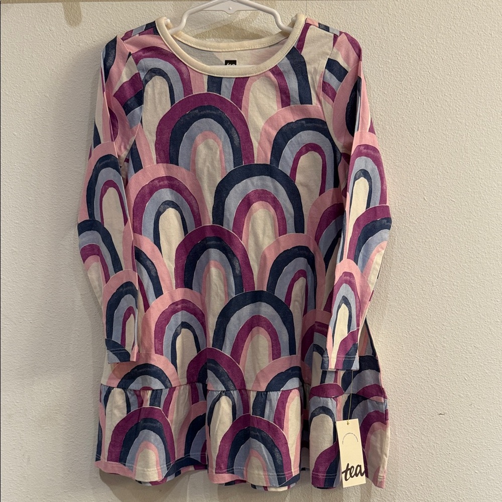 Tea Collection Pink and Blue Rainbow Long Sleeve Top